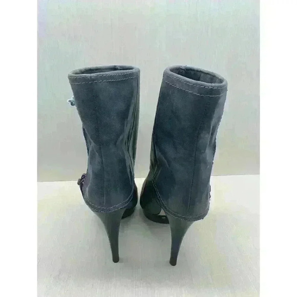 Nine West Matinee Women's Grey Leather High Heel Ankle Boots Fold Over Size 7.5M - Picture 6 of 11